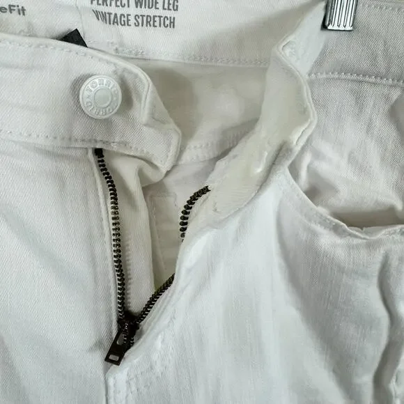 Torrid Cotton White Perfect Wide Leg Vintage Stretch Mid Rise Jeans Size 10T - Picture 8 of 13